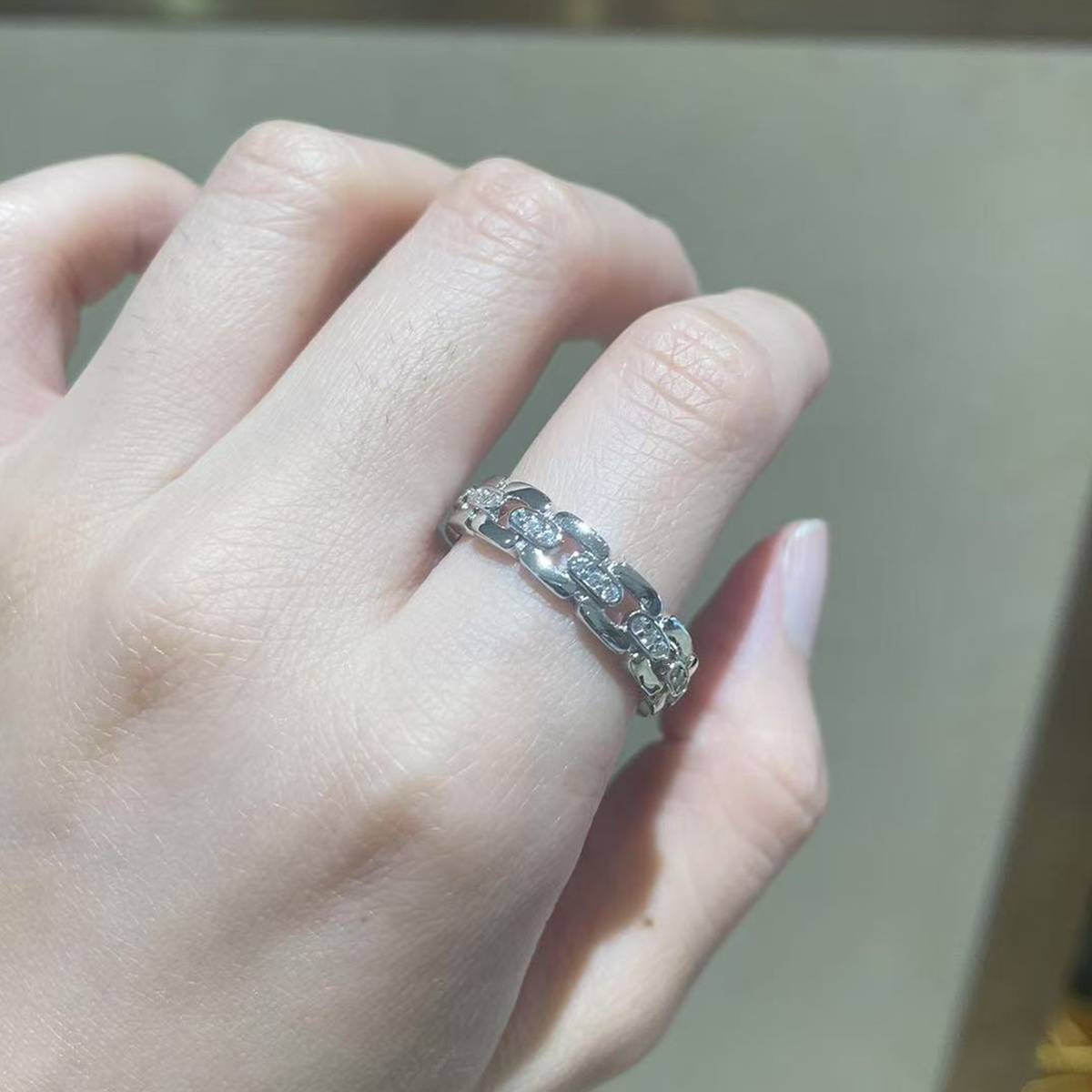 Minimalist Wind Exhaust Ring Men's Ring S925 Silver Plated Platinum Customized Selection Side Stone Moissanite 0.36ct